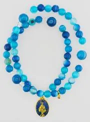 Miraculous Medal Rosary in Genuine Agate