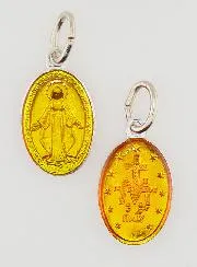 Orange Miraculous Medal - 14mm