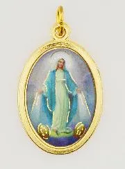 Coloured Miraculous Virgin Mary Medal 22mm