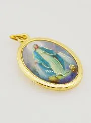 Coloured Miraculous Virgin Mary Medal 22mm