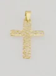 Openwork Cross Pendant 9ct Gold - 25mm