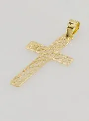 Openwork Cross Pendant 9ct Gold - 25mm
