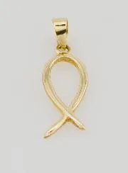 Ichtus Fish Pendant 375 Gold - 18mm