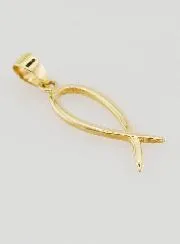 Ichtus Fish Pendant 375 Gold - 18mm