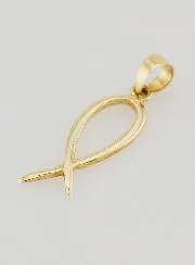 Ichtus Fish Pendant 375 Gold - 18mm