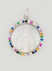 Miraculous Virgin Mary Medal in Mother-of-Pearl - 15mm