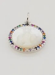 Miraculous Virgin Mary Medal in Mother-of-Pearl - 15mm