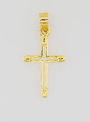 Contour Cross Pendant 15mm - 9ct Gold