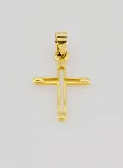 Contour Cross Pendant 15mm - 9ct Gold