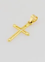 Contour Cross Pendant 15mm - 9ct Gold