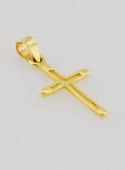 Contour Cross Pendant 15mm - 9ct Gold