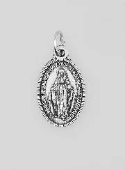 Miraculous Medal with Ridged Edge - 17mm