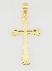 Striated Cross Pendant 22mm - 9ct Gold
