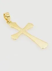 Striated Cross Pendant 22mm - 9ct Gold