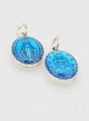 Blue and Silver Miraculous Medal - 15mm