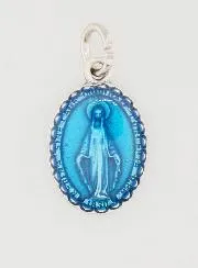 Blue and Silver Miraculous Medal - 15mm