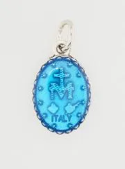 Blue and Silver Miraculous Medal - 15mm