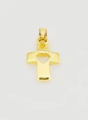 Cross and Heart Pendant 9ct Gold - 17mm