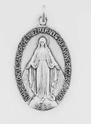 Large Miraculous Medal in Sterling Silver - 33mm