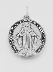 Large Miraculous Medal in Sterling Silver - 33mm