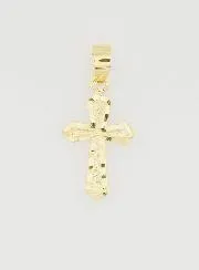 Crafted Cross Pendant 15mm - 9ct Gold