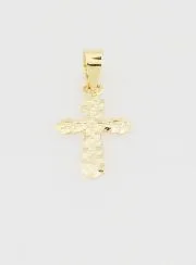 Crafted Cross Pendant 15mm - 9ct Gold