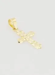 Crafted Cross Pendant 15mm - 9ct Gold