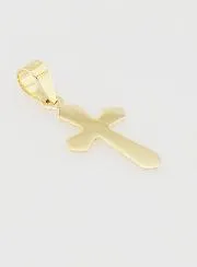 Crafted Cross Pendant 15mm - 9ct Gold