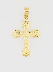 Baroque Cross Pendant 20mm - 9ct Gold