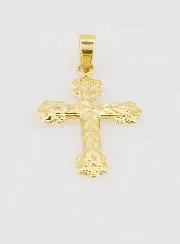 Baroque Cross Pendant 20mm - 9ct Gold