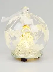Light-Up Christmas Bauble Glass Angel - 8cm