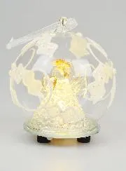 Light-Up Christmas Bauble Glass Angel - 8cm