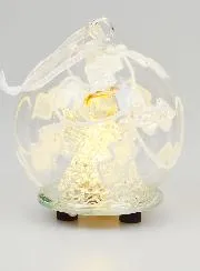 Light-Up Christmas Bauble Glass Angel - 8cm