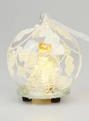 Light-Up Christmas Bauble Glass Angel - 8cm