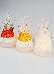 Set of 6 Light-Up Christmas Angels - 8cm