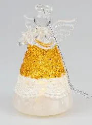 Set of 6 Light-Up Christmas Angels - 8cm