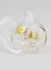 Holy Family Glass Christmas Bauble - 4cm