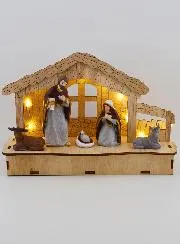 Illuminated Christmas Nativity Scene 20cm