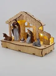 Illuminated Christmas Nativity Scene 20cm