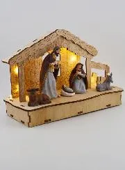 Illuminated Christmas Nativity Scene 20cm