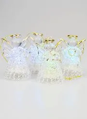 Set of 4 Light-Up Christmas Angels - 7cm