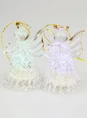 Set of 4 Light-Up Christmas Angels - 7cm