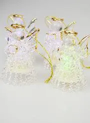 Set of 4 Light-Up Christmas Angels - 7cm