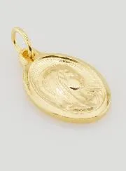 Oval Virgin Mary Profile Medal Gold Plated - 20mm