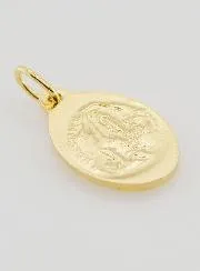 Oval Virgin Mary Profile Medal Gold Plated - 20mm