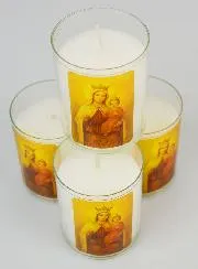 Set of 4 Votive Candles Our Lady of Mount Carmel