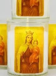Set of 4 Votive Candles Our Lady of Mount Carmel