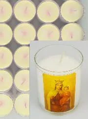 Set of 10 Votive Candles Our Lady of Mount Carmel