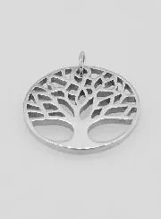 Openwork Tree of Life Medal in Stainless Steel - 18mm