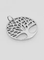 Openwork Tree of Life Medal in Stainless Steel - 18mm